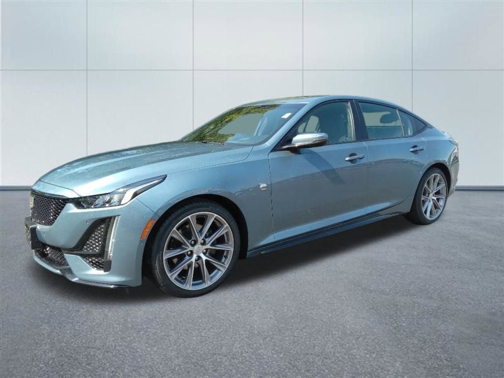 2023 Cadillac CT5 Sport in Midnight Steel Metallic — front three-quarter view