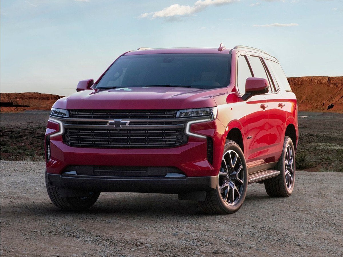 2021 Chevrolet Tahoe Premier in Empire Beige Metallic — front three-quarter view