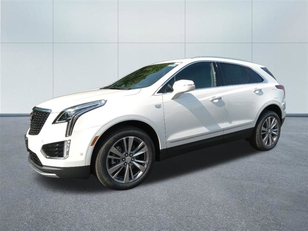 2026 Cadillac XT5 Premium Luxury in Crystal White Tricoat — front three-quarter view