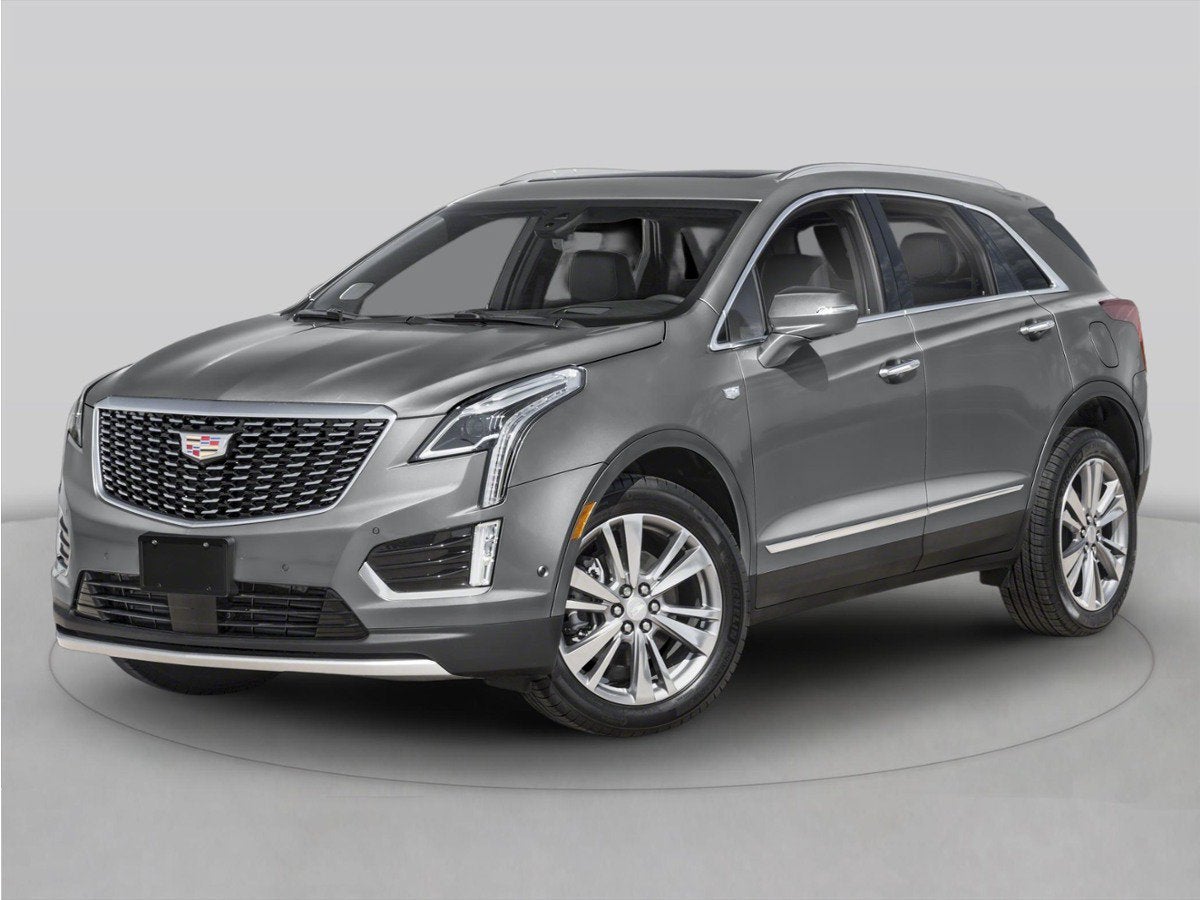 2025 Cadillac XT5 Sport in Stellar Black Metallic — front three-quarter view
