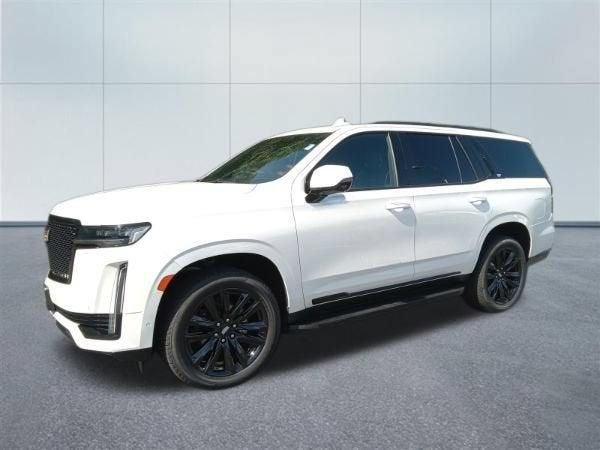 2024 Cadillac Escalade Sport in Crystal White Tricoat — front three-quarter view