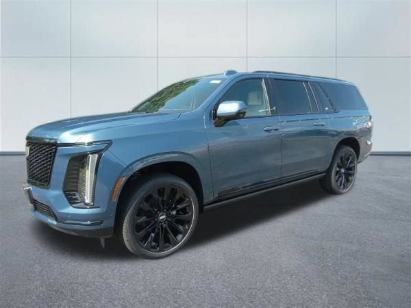 2026 Cadillac Escalade ESV Platinum Sport in Deep Sea Metallic — front three-quarter view
